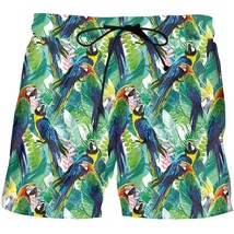 LCFA Men Sets T-shirt Shorts 2-piece Summer Quick Dry Fashion Leaf bird parrot 3 - £76.65 GBP