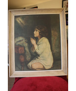 Vintage &quot;Infant Samuel at Prayer&quot; Painting + Frame - £59.31 GBP