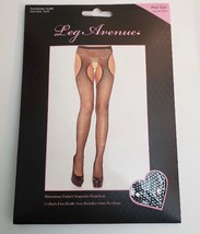 Leg Avenue Rhinestone Fishnet Suspender Pantyhose Plus Size 1X/2X New - £19.34 GBP