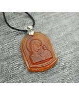 Virgin Mary with Jesus amber pedant - £15.21 GBP