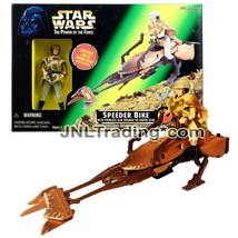 Year 1997 Star Wars Power of the Force - SPEEDER BIKE Princess Leia Organa Endor - £37.38 GBP