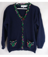 Vintage 1991 Eagles Eye Women&#39;s Embroidered Floral Cardigan Sweater Size... - $29.09
