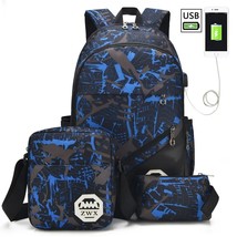 Backpack Suit Male Middle School Student Schoolbag Trend Ox Cloth Backpack Large - £139.49 GBP