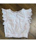 Aerie Ruffle Eyelet Crop Top Boho Prairie Sleeveless Sz. S - €21,12 EUR