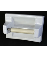Vintage Glossy White Ceramic Toilet Paper Holder ~ Wall Mount ~ Used ~ 1965 - $2,375.66 MXN