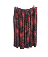 Vintage Womens Size 8 Midi Skirt Floral Paisley Pleated Roses Pink Orang... - £19.06 GBP