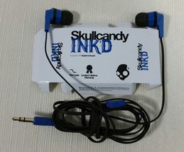 Skullcandy Ink&#39;d In-Ear only Headphones Blue Black Flat Cable No Mic - $24.99