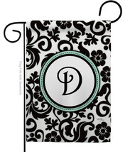 Damask D Initial Garden Flag Simply Beauty 13 X18.5 Double-Sided House Banner - £15.96 GBP