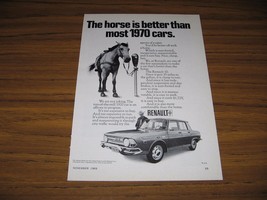 1969 Print Ad The 1970 Renault 10 4-Door Car Horse is Better - £8.64 GBP