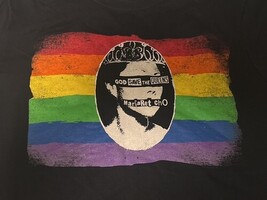 Margaret Cho T-Shirt Men Medium Cotton God Save the Queens Rainbow Black M image 4