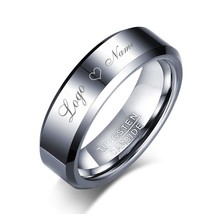Tigrade Tungsten Ring For Men Women Polished Unique Custom Engraving Write Ring  - £14.85 GBP