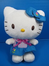 Sanrio Hello Kitty Plush Doll Pink Blue Tulips 12&quot; Character Stuffed Ani... - $15.00