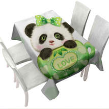 Cute Design Green Love Cup Panda Tablecloth - $51.95 CAD+