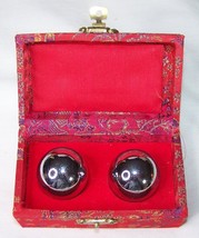 VINTAGE Chinese Oriental Stress Exercise Massage Chime Balls In Case Set of 2 - $9.89