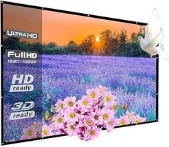 250 Inch Portable Projector Screen Outdoor, 16:9 Folded Large Canvas Movie Proje - £213.22 GBP
