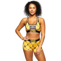 PSD Womens KIKKOMAN Allover Sports Bra Gold Size Medium - $20.78