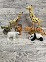 Wild Animal Figure Mixed Lot Panda Polar Bear Giraffe Sloth Tiger Variou... - $9.89