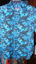 Robert Graham Blue Colorful  Short Sleeve Shirt Size Medium image 3