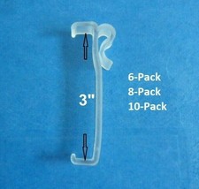 3 Inch Valance Clips Faux &amp; Wood Horizontal Blinds Parts CLEAR 6-10 Pack - $6.30+