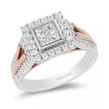 Enchanted Disney Collection Princess Cut Diamond Mulan Engagement Silver Ring - £97.50 GBP