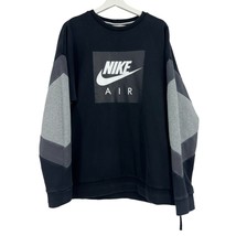 Nike sweatshirt XL mens  crewneck pullover color blocking black gray ath... - $21.78