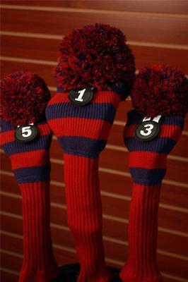 Primary image for NEW 1 3 5 Majek BLUE RED POM golf clubs club Headcover Head covers cover Set