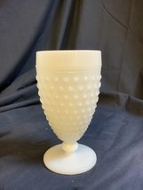 Anchor Hocking White Milk Glass Hobnail Goblet Water Glass 5 1/2 Inch - £5.19 GBP