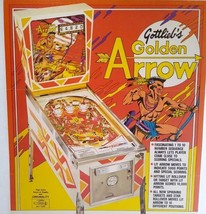 Golden Arrow Pinball Machine Flyer Vintage Retro Game Artwork 8.5&quot; x 11&quot;  - £25.15 GBP