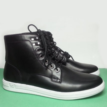 Joe&#39;s Men Size 8.5 Sneaker Boots Black Leather with White Sole  - £114.95 GBP