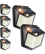 Solar Fence Lights Outdoor,[140 LED/ 6 Pack] Solar Motion Sensor Securit... - £22.82 GBP