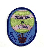 Vintage Spring 1973 PAC BSA ☆ Scouting In Action ☆ Balloon Oval PATCH - $9.89