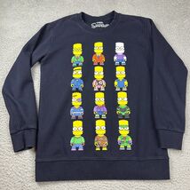 The Simpsons Bart Sweatshirt Face Navy Blue men adult size Medium  Carto... - €15,40 EUR