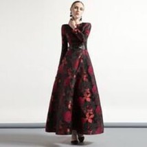 High Quality Elegant Women Long Sleeve Long Maxi Dress Fall Floral Lady ... - £110.16 GBP