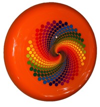 New! Frisbee Orange Spiral 9” Flying Disc Pet Athletic Sports Swirl-SHIP... - $11.76