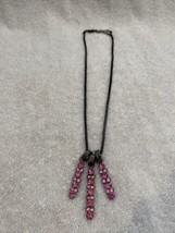 Cubic Zirconia Beryl &amp; Light Pink October Birthstone Necklace - Three Pendants - £12.74 GBP