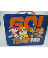Paw Patrol Tin Lunch Box Carry All Go Team Paw Dark Blue - £5.88 GBP