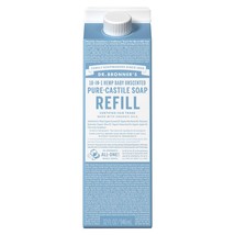 Dr. Bronner&#39;s Pure-Castile Liquid Soap Refill 18-in-1 Baby Unscented, 32oz - $364.34 MXN