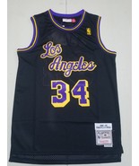 Men&#39;s Shaquille O&#39;Neal #34 Jersey Lakers 1996/97 Throwback Black Uniform - $66.29 CAD