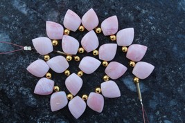 Awesome  20 piece smooth pointed leaf pink opal gemstone briolette bead 11 x 15  - £55.77 GBP