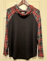 Maurice’s Blouse Women’s Large Black  Plaid Long Sleeves Cowl Neck NWOT - £19.20 GBP