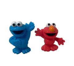 Lot of 2 Sesame Street PVC Plastic Toy Figures Elmo and Cookie Monster - $10.35
