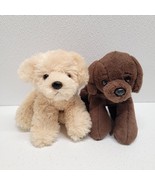Aurora Golden Yellow Lab Retriever &amp; Chocolate Lab Puppy Dog Plush - $20.96