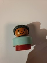 Fisher Price Little People CHUNKY African American Boy Blue/Red Base Figure 1990 - $2.99