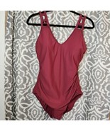 Merlot Red 1 Piece Swimsuit by Aqua Green Adjustable Size LARGE BUILT IN... - $14.03