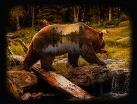 33&quot; X 44&quot; Panel Grizzly Bear Wildlife Call of the Wild Cotton Fabric D374.79 - £11.69 GBP