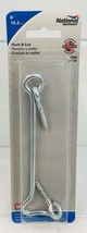 National Hardware 6 Inch Hook and Eye Latch ~ Zinc Plated ~ New In Package - $10.88