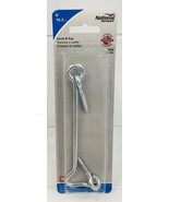 National Hardware 6 Inch Hook and Eye Latch ~ Zinc Plated ~ New In Package - $10.88