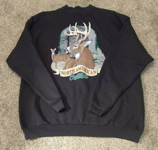 Tultex North American Outfitters Deer Black Men&#39;s Sweatshirt Size 2XL XXL - £17.83 GBP