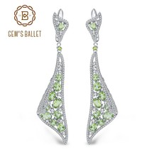 925 Sterling Silver Gemstone Earrings 8.10Ct Natural Peridot Gemstone Drop Earri - £140.37 GBP