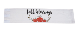NEW &quot;Fall Blessings&quot; Pumpkin Pillow Wrap Cover Case 37 x 8 inches cotton white - £7.17 GBP